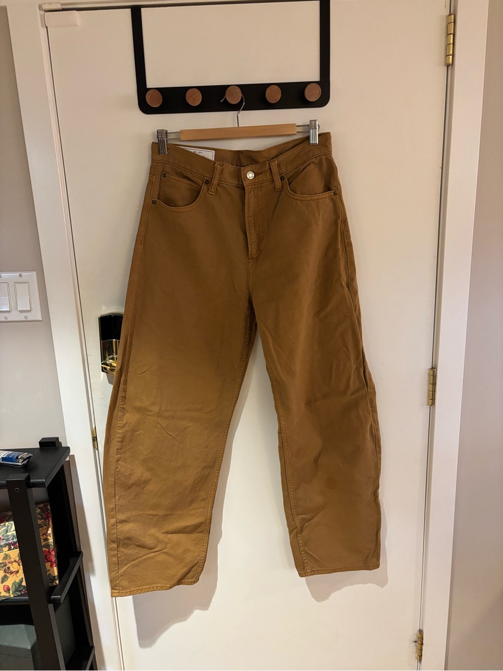 GAP Barrel High Rise Pants in Caramel